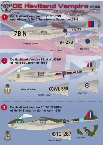 De Havilland Vampire One Seaters  PRS72-051