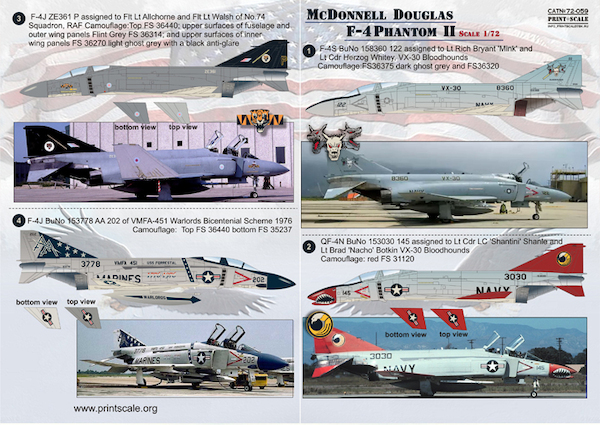 McDonnell Douglas F4S,F4J,QF4N Phantom PRS72-059