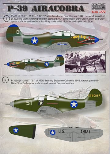 Bell P39 Airacobra PRS72-077