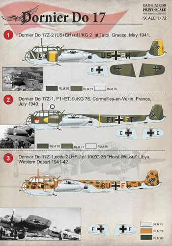 Dornier Do 17Z (Airfix)  PRS72-098