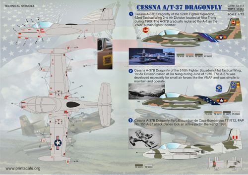 Cessna A-37 Dragonfly (USAF, Portugal, Uruguay, Salvador, SVAF) PRS72-111