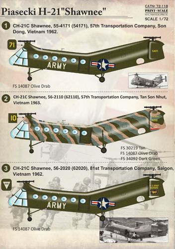 Piasecki H-21 Shawnee (US Army, USAF) PRS72-118