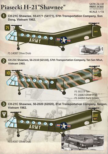 Piasecki H-21 Shawnee (US Army, USAF)  PRS72-118