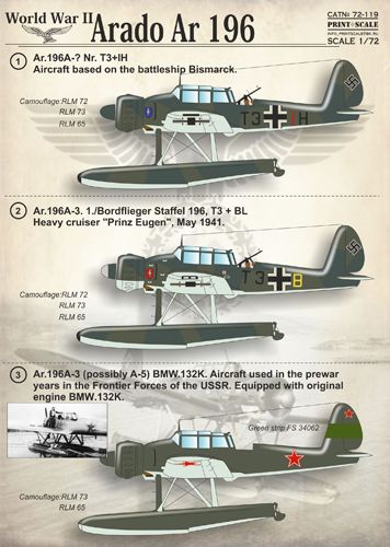 Arado AR196 (Lufwaffe, Bulgarian AF) PRS72-119