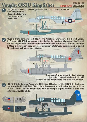 Vought OS2U Kingfisher (US Navy, Chilean Navy, RAAF, USSR) PRS72-122