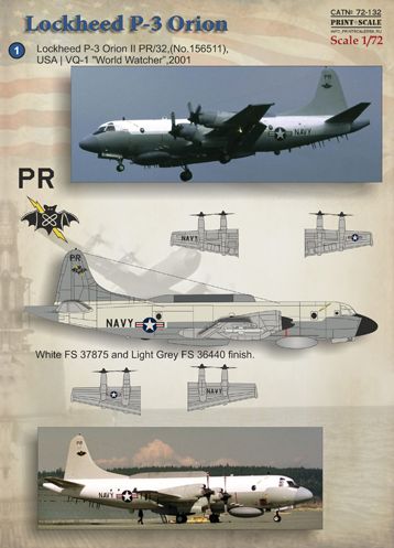 Lockheed P3 Orion (US Navy, RAAF, Armada Argentina) PRS72-132