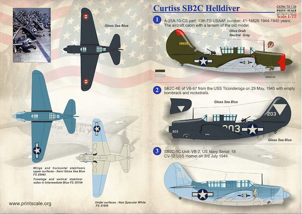 Curtiss SB2C Helldiver (US Navy, USAAF, Aeronavale) PRS72-139