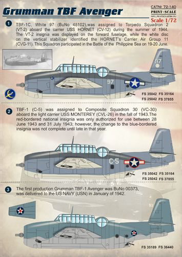 Grumman TBF/TBF Avenger  PRS72-140