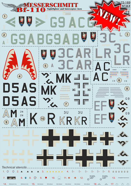 Messerschmitt BF110 Nightfighter and Interceptor Aces PRS72-169
