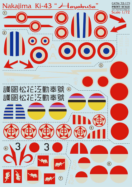 Nakajima Ki43 Hayabusa (French AF, Thai AF, AURI, Manchukuo AF, Mongolian AF, Japanese AF)  PRS72-171