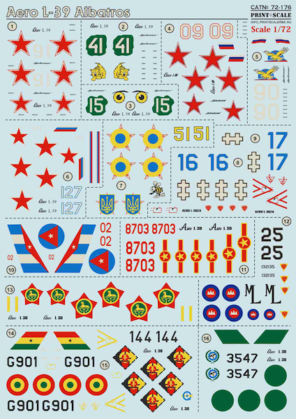 Aero L39 Albatros (Soviet AF, Ukraine, Vietnam, Cuba, libya, CAmbodia, Chechen, Ghana) PRS72-176