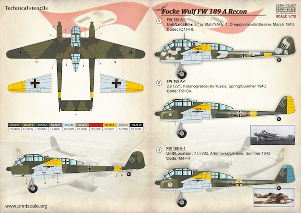 Focke Wulf FW189A Uhu  PRS72-207