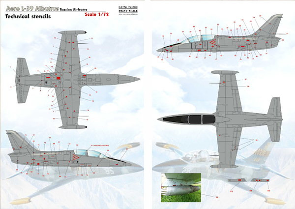 Aero L-39 Albatros Technical Stencils  PRS72-209