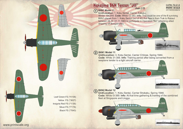 Nakajina B6N Tenzan "Jill" PRS72-212