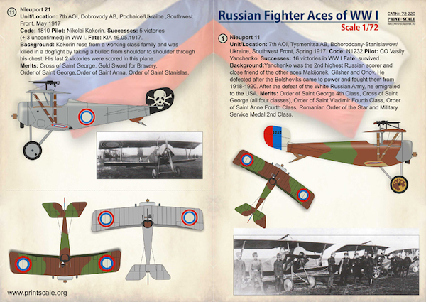 Russian Fighter Aces of WWl  PRS72-220