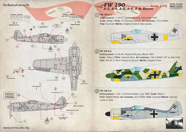 Focke Wulf FW190A/F/Recon  PRS72-230