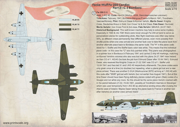 Focke Wulf FW200 Condor Part 3 - C-3 Bombers PRS72-240