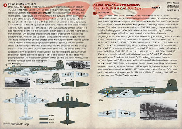 Focke Wulf FW200 Condor Part 4 - C4-8 Bombers  PRS72-245