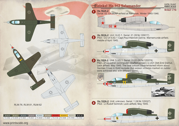 Heinkel He162 Salamander  PRS72-247