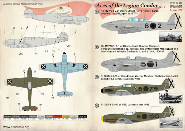 Aces of the Legion Condor Part 2 (Heinkel He112, BF109) PRS72-260