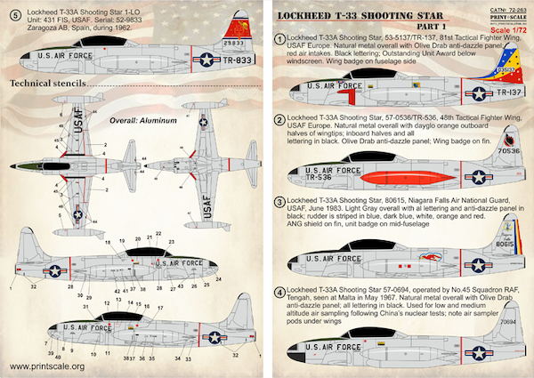Lockheed T33 Shooting Star Part 1 PRS72-263