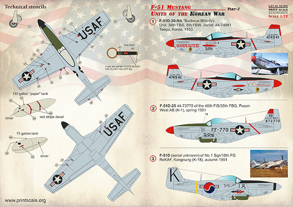 F51 Mustang Units of the Korean War Part 2 PRS72-300