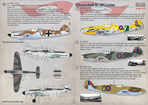 Messerschmitt BF109G Trophy PRS72-310