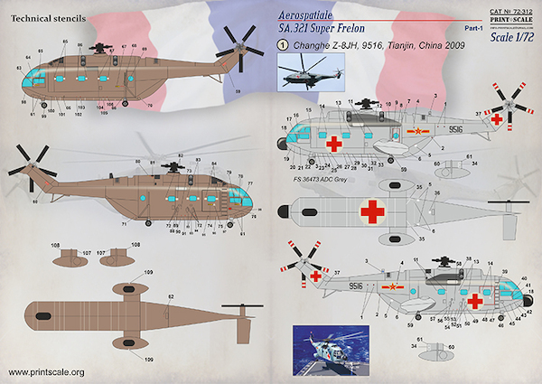Aerospatiale  SA321 Super Frelon Part 1 (China, Israel, South Africa, Libya)  PRS72-312