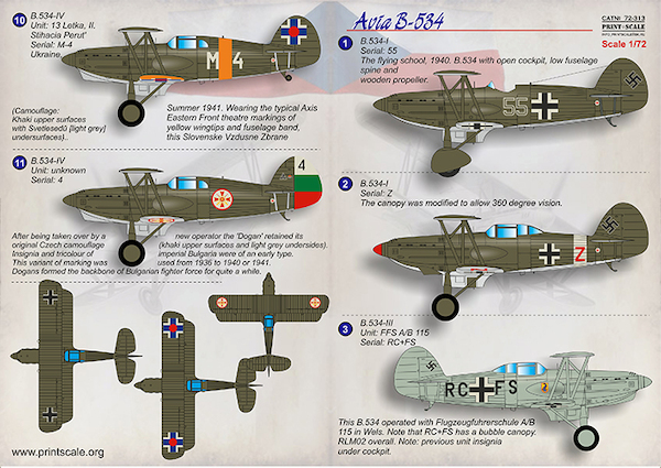 Avia B534 (Luftwaffe, Bulgaria)  PRS72-313