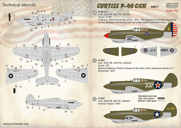 Curtiss P40C/CU Warhawk Part 1 PRS72-322