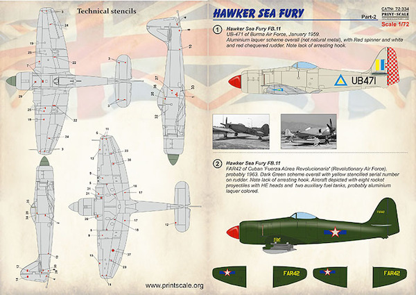 Hawker Sea Fury (Burma, Cuba, Iraq, Pakistan AF, Dutch navy, Australian Civil)  PRS72-334