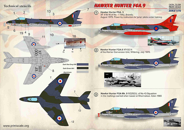 Hawker Hunter FGA9 (RAF, Rhodesian AF) PRS72-336