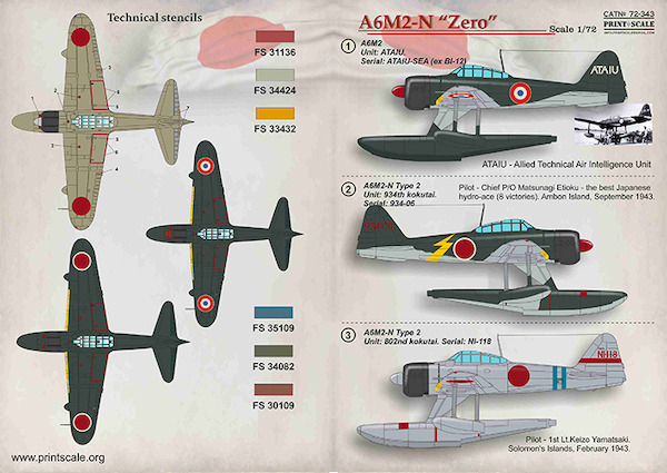 Nakajima A6M-2N "Rufe"Zero  PRS72-343