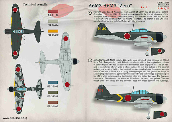 Mitsubishi A6M-2 / A6M-3 "Zero" PRS72-344