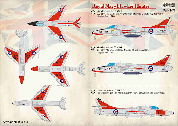 Hawker Hunter T MK8 (Royal Navy) PRS72-348