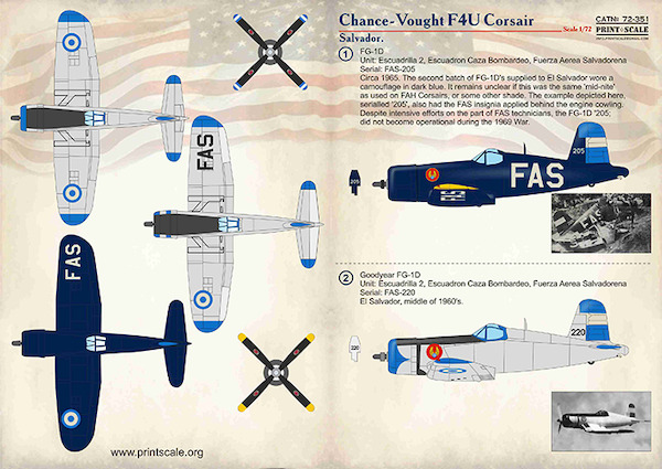 Chance Vought F4U Corsair (Fuerza Aerea Salvadorena) PRS72-351