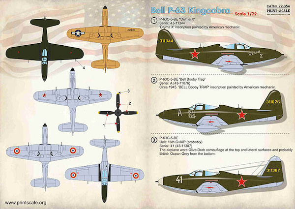 Bell P63 Kingcobra (USSR,USAAF, French AF) PRS72-354
