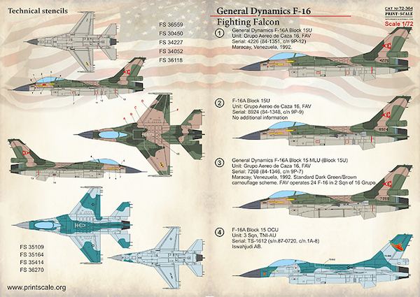 General Dynamics F16 Fighting Falcon PRS72-364