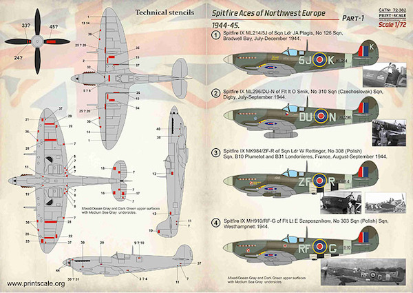Supermarine Spitfire Aces of Northwest Europe 1944-45 PRS72-382