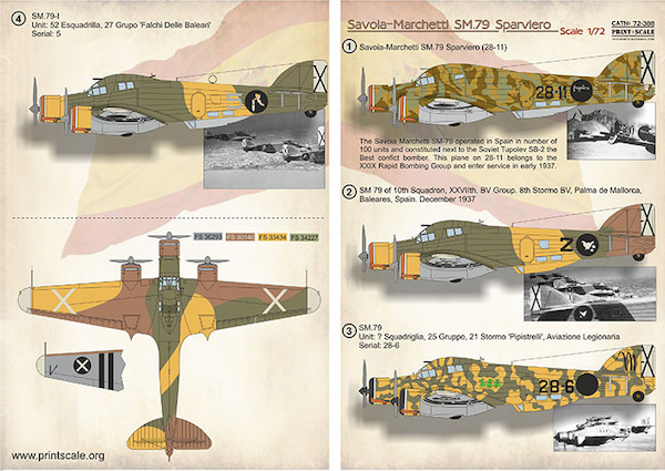 Savoia Marchetti SM79 Sparviero in the Spanish Civil War  PRS72-388