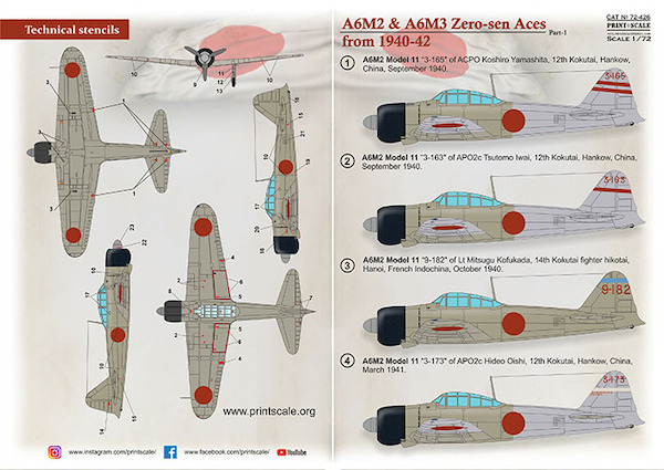 Mitsubishi A6M2 & A6M3 Zero-Zen Aces Part 1  PRS72-426