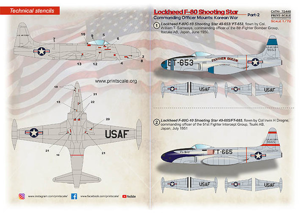 Lockheed F80 Shooting Star Part 2 'Commanding officer Mounte: Korean war'  PRS72-448