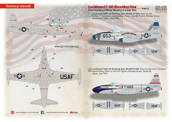 Lockheed F80 Shooting Star Part 2 'Commanding officer Mounte: Korean war' PRS72-448