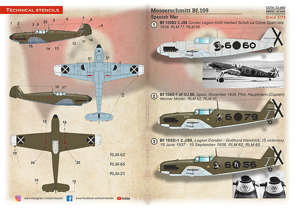 Messerschmitt Bf109B/D in Spanish War PRS72-460