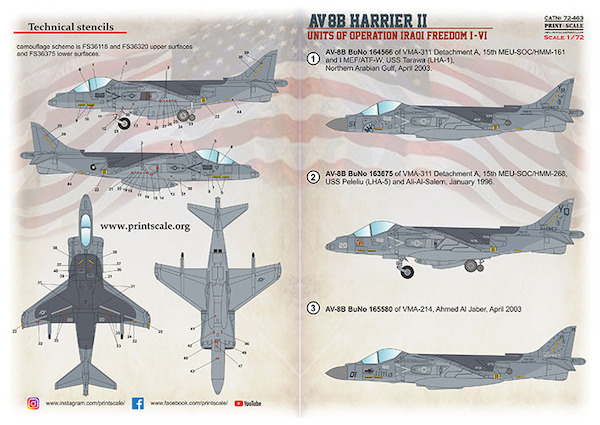 AV8B Harrier. Units operation Iraqi Freedom I-VI PRS72-463