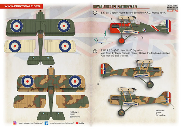 Royal Aircraft Factory Se5 PRS72-467