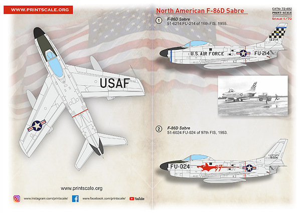 North American F86D Sabre Dog (USAF) PRS72-482
