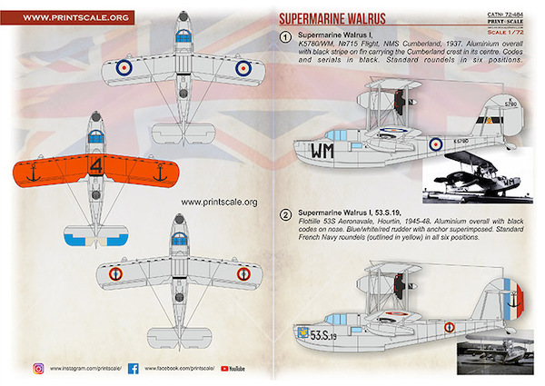 Supermarine Walrus (British, French and Argentine Navy) PRS72-484