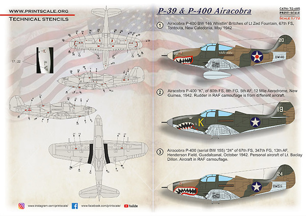 Bell P39 and P400 Airacobra PRS72-485