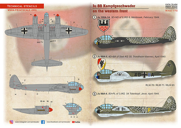 Junkers Ju88 Kampfgeschwader on the Western front PRS72-494
